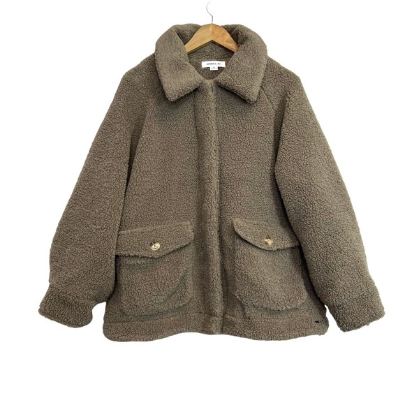 O'Neill Makenna Solid Pile Fleece Jacket Taupe NWT Size Medium - Picture 1 of 13